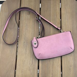 Joy Susan Women's Vegan Leather Wristlet Convertible Crossbody Clutch Bag Pink